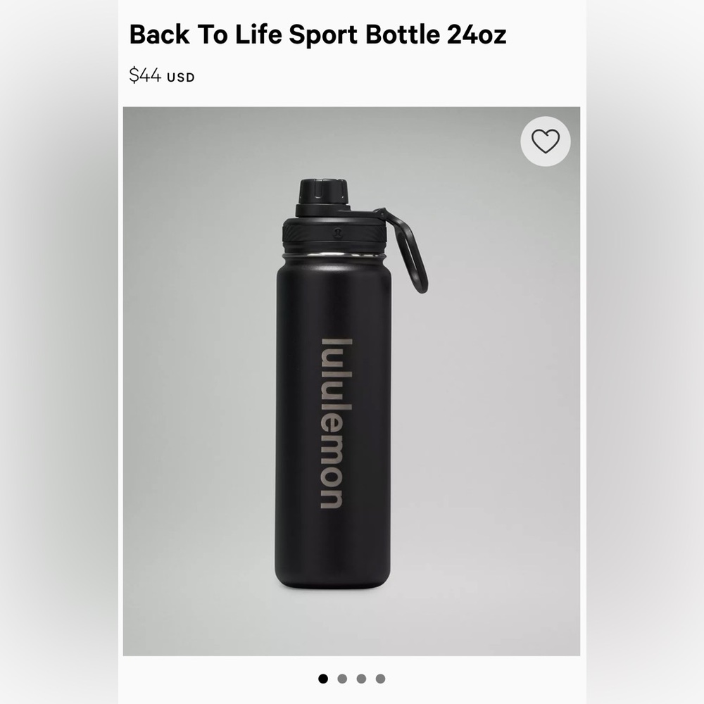 Lululemon Black Back To Life Sport Water Bottle 24oz NWT